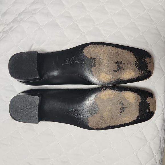 Salvatore Ferragamo black leather dress shoes Size 9 US - Picture 9 of 9